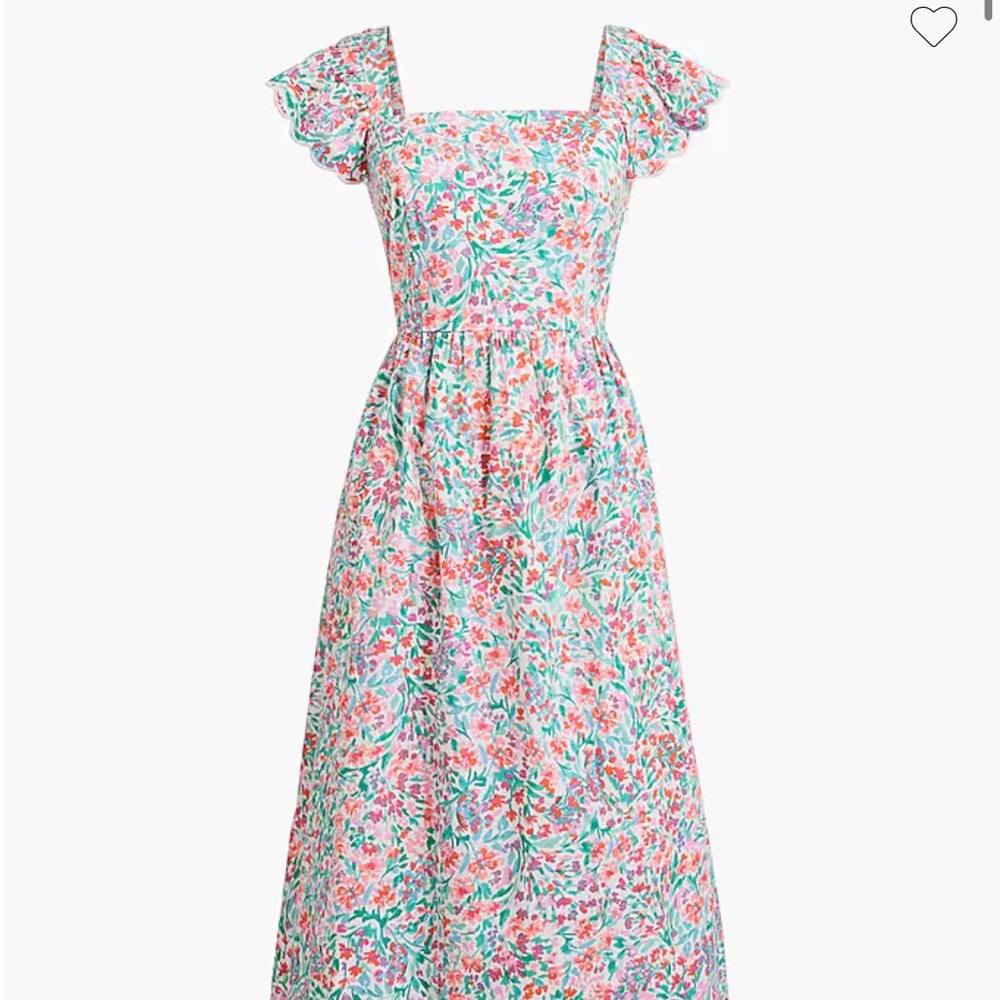 J Crew Floral Maxi Dress with Ruffle Sleeves NWT